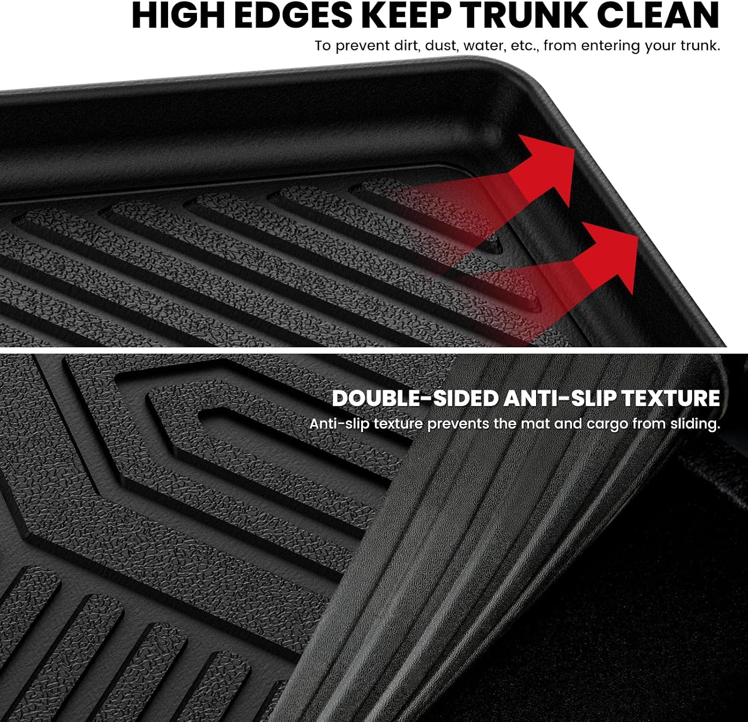 LASFIT Cargo Trunk Mat with Backrest Mats for Mazda CX5 2025 2024 2023 2022 2021 2020 2019 2018 2017 All Weather TPE Rear Cargo Liner Custom Fit Waterproof CX 5 Seat Back Mat Accessories, Black
