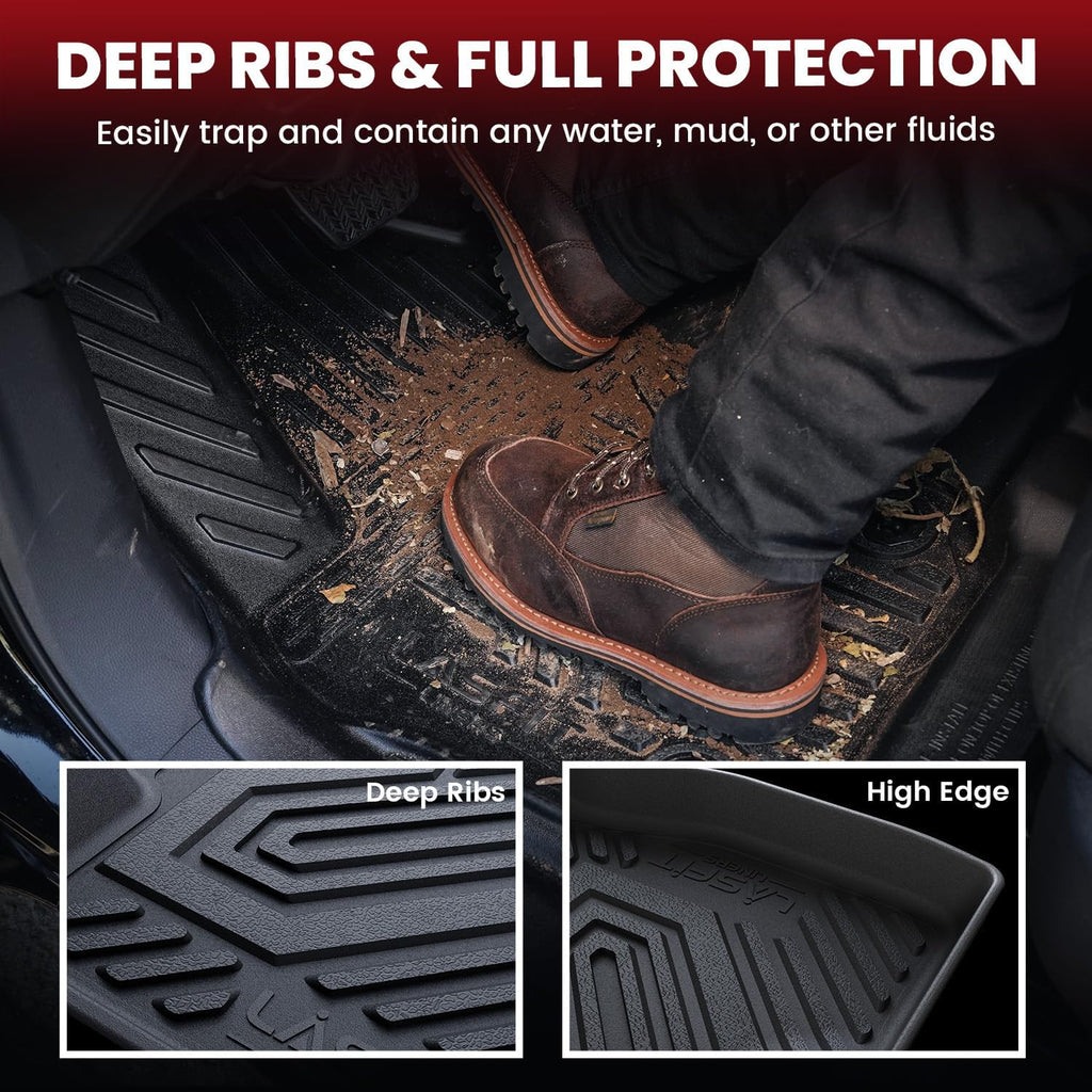 LASFIT Floor Mats & Backrest & Cargo Mats for Subaru Forester 2026 2025 (Fit Hybrid, Not for Gas), All Weather TPE Custom Fit Easy Clean for Forester Hybrid 2025 2026 Car Accessories Trunk Liners