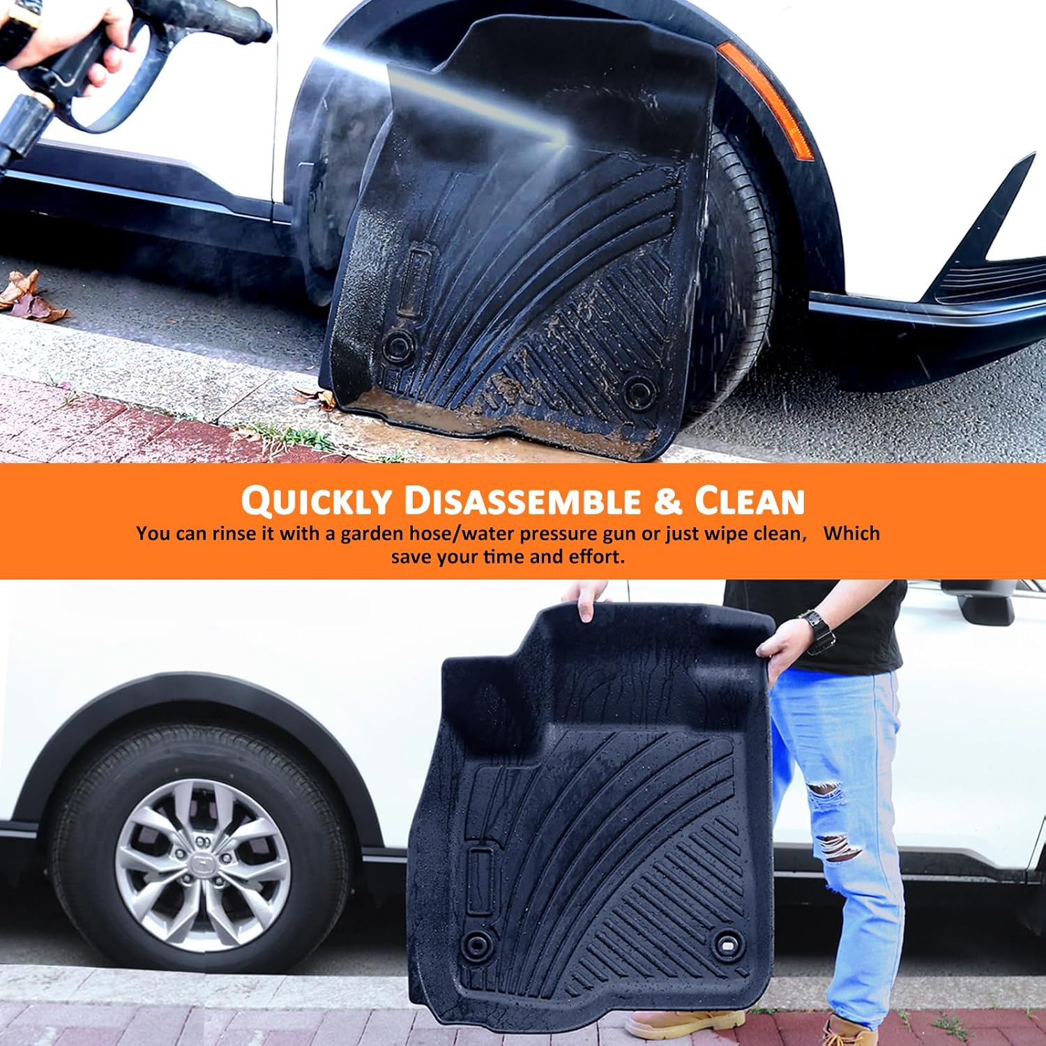 Binmotor-Floor Mats & Cargo Liner for Mitsubishi Outlander 2022-2024 2025 SE,SEL,ES,SE, Launch Edition,Platinum Edition (Excludes PHEV and Sport Versions), All Weather Outlander Accessories