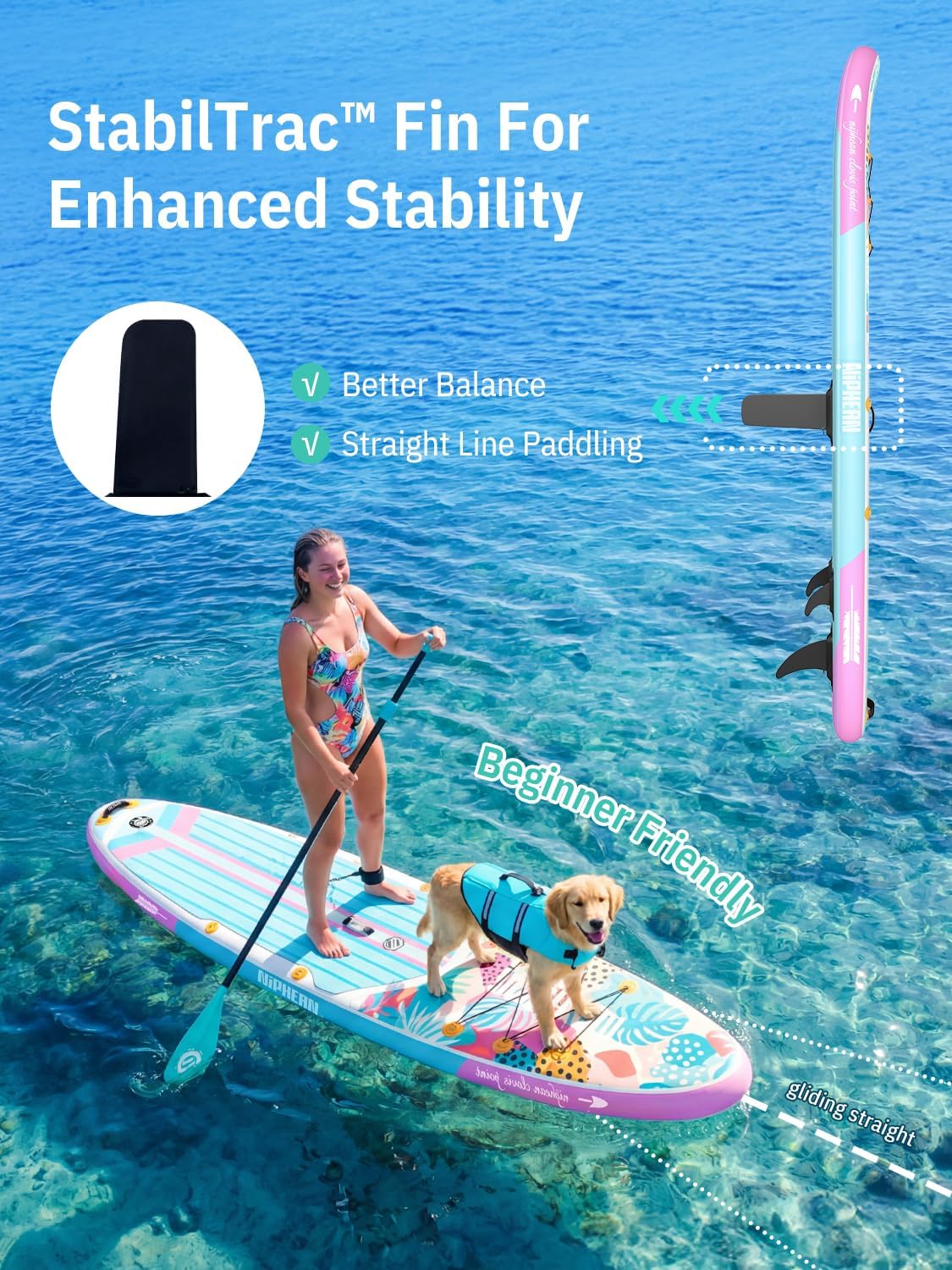 Niphean Inflatable Stand Up Paddle Board with SUP Accessories, Anti-Slip EVA Deck, 10'6'' Inflatable Paddle Boards for Adults & Youth of All Skill Levels