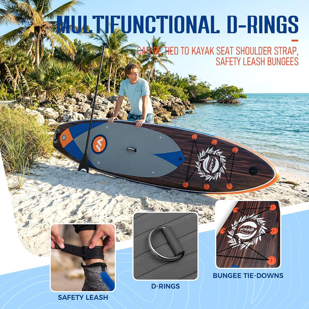11'6' × 34' Extra Wide Inflatable Stand Up Paddle Board, Stable SUP with Premium SUP Accessories and Non-Slip Comfort Deck for Adults & Youth of All Skill Levels