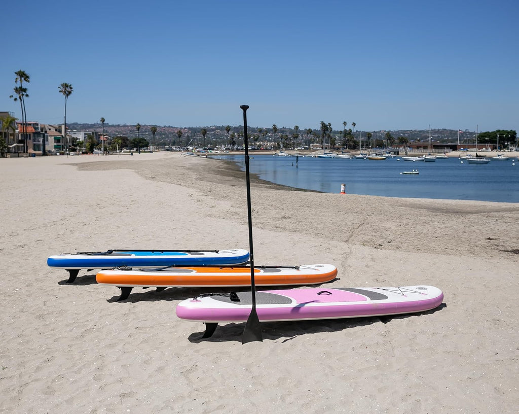 Crew Axel Inflatable Paddle Board 10'33'6' Extra Wide & Lightweight (18lb) Paddle Board – Premium SUP Set Includes 2 Bags, Floating Paddle, Camera Mount, 3 Fins, Dual Pump Kit