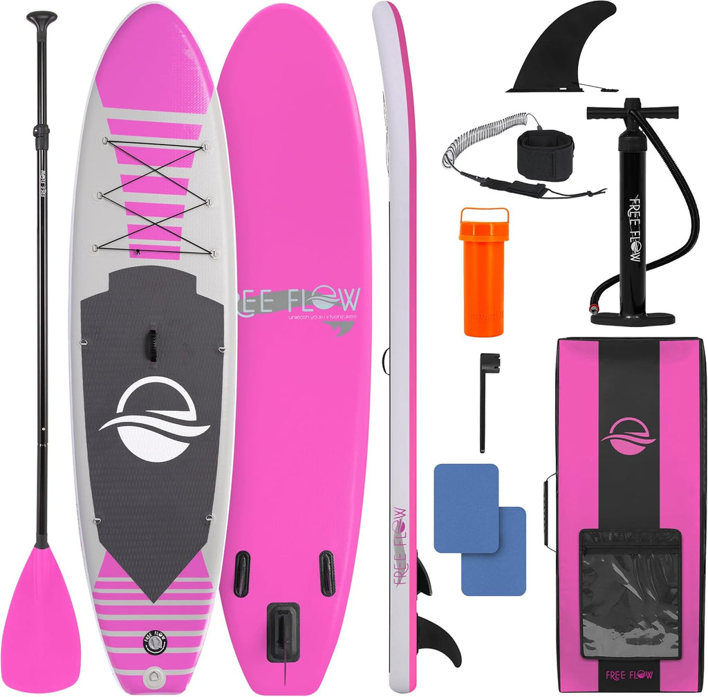 SereneLife Inflatable Stand Up Paddle Board - Wide Stable Design, Non-Slip Deck for Adults & Youth with Premium Paddle Board Accessories: Carry Bag, Dual Action Pump, Paddle, Ankle Leash