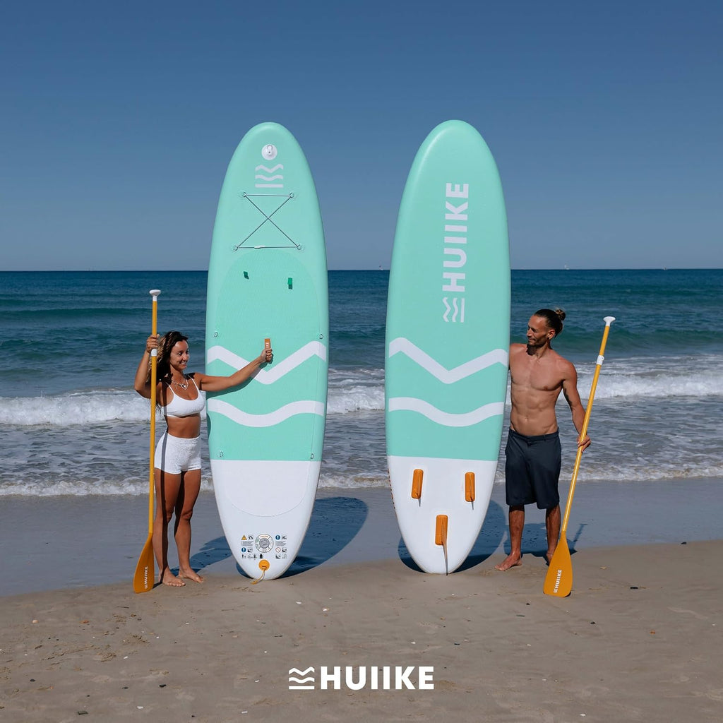 HUIIKE Inflatable Paddle Board for Adults with Accessories Included, Oar, Fins, Pump. Stand Up Paddleboard Great Stability and Resistance. 10' x 33' x 5.9', Maximum Load 286 lb