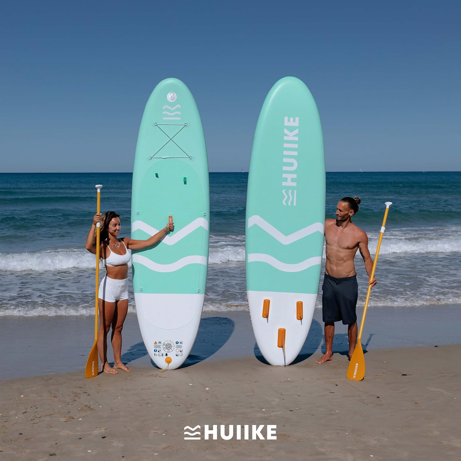 HUIIKE Inflatable Paddle Board for Adults with Accessories Included, Oar, Fins, Pump. Stand Up Paddleboard Great Stability and Resistance. 10' x 33' x 5.9', Maximum Load 286 lb