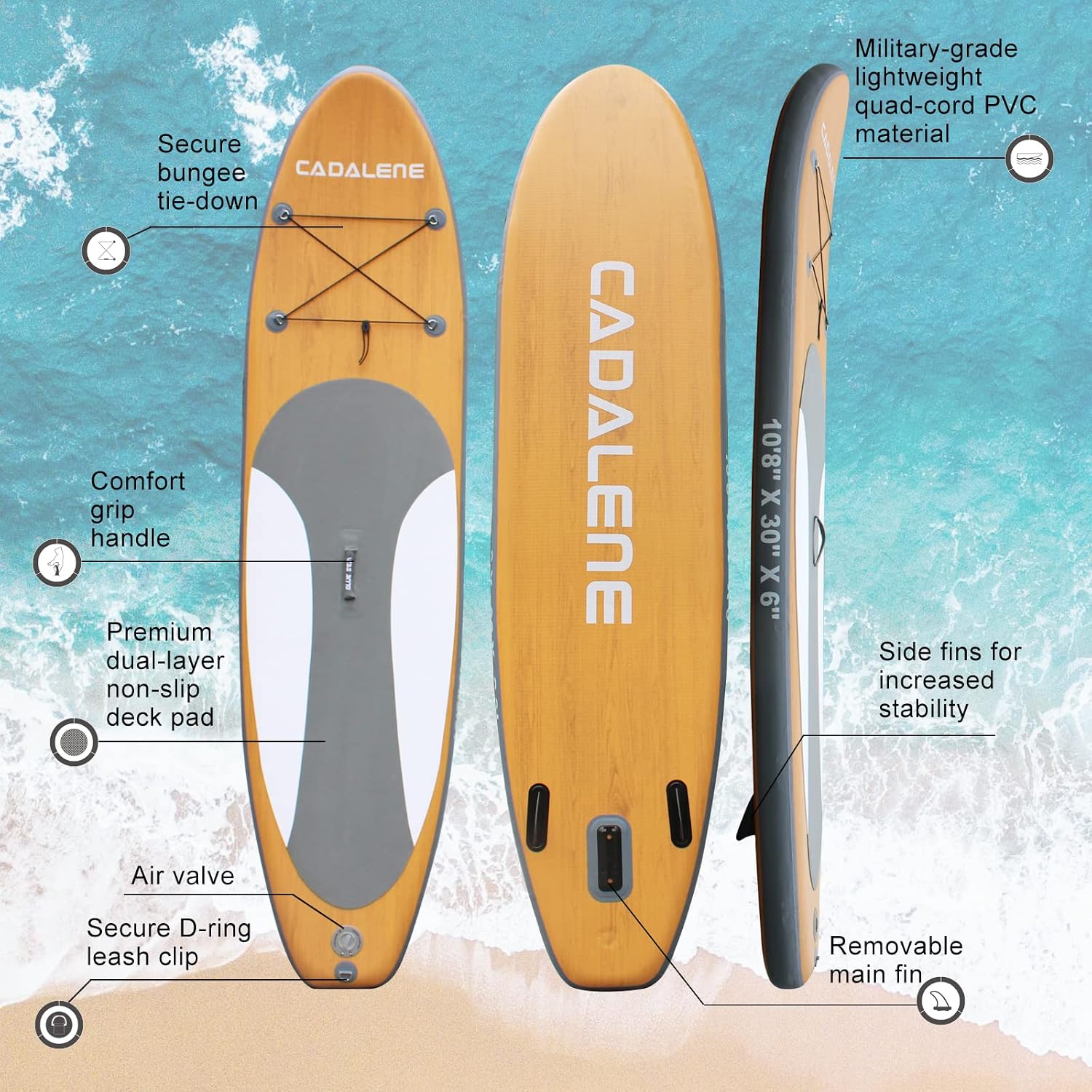 Inflatable Stand Up Paddle Board with SUP Accessories, Anti-Slip EVA Deck, Family-Friendly SUP Boards for Adults & Youth of All Skill Levels, Versatile Yoga Paddle Board