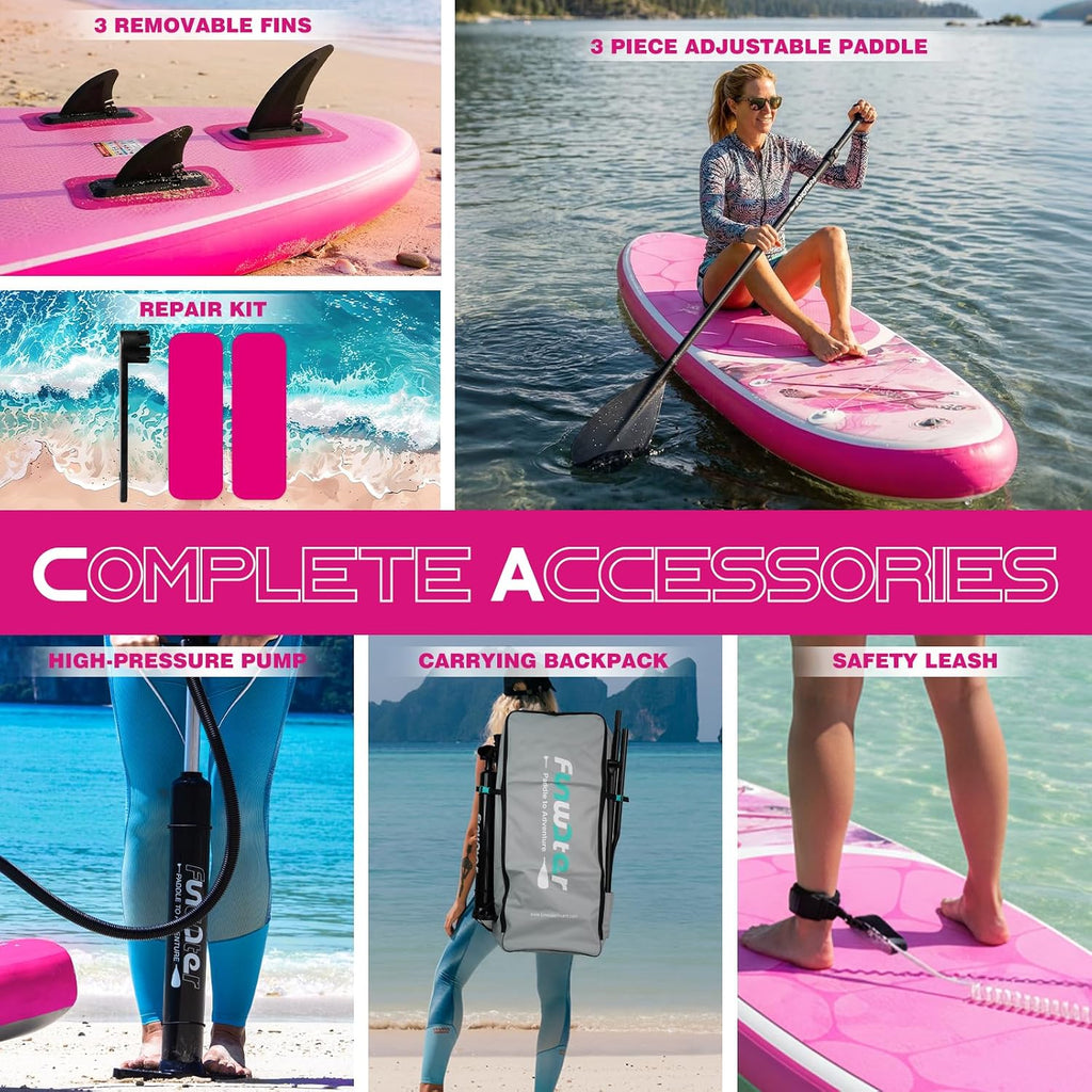 FunWater Stand Up Paddle Board Ultra-Light Inflatable Paddleboard with SUP Accessories for Adults & Youth of All Skill Levels