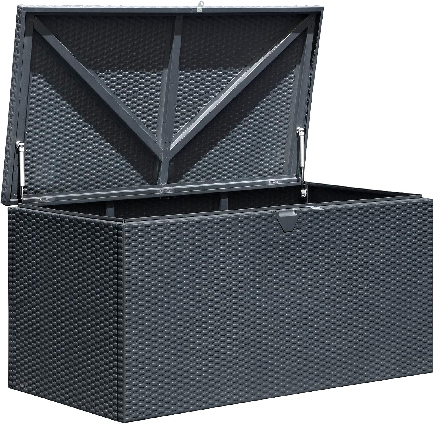 Arrow 4' x 2' x 2' Spacemaker Anthracite 134 Gallon Hot-Dipped Galvanized Steel Storage Deck Box
