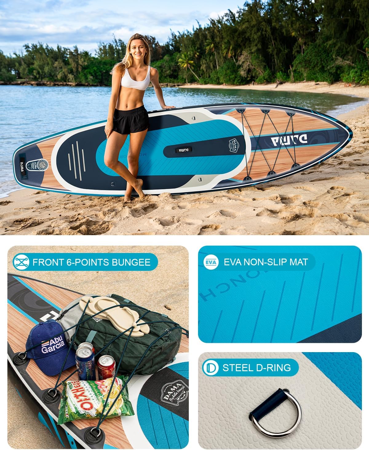 DAMA 11'*34'*6' Stand Up Paddle Board, Inflatable Paddle Board,Inflatable Paddle Boards for Adults w/a Wide, Smooth and Non Slip Deck, Versatile Styles, Suitable for Adults