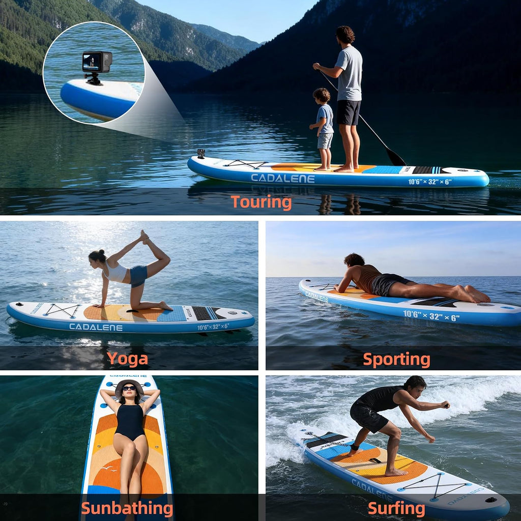 Inflatable Stand Up Paddle Board with SUP Accessories, Anti-Slip EVA Deck, Family-Friendly SUP Boards for Adults & Youth of All Skill Levels, Versatile Yoga Paddle Board