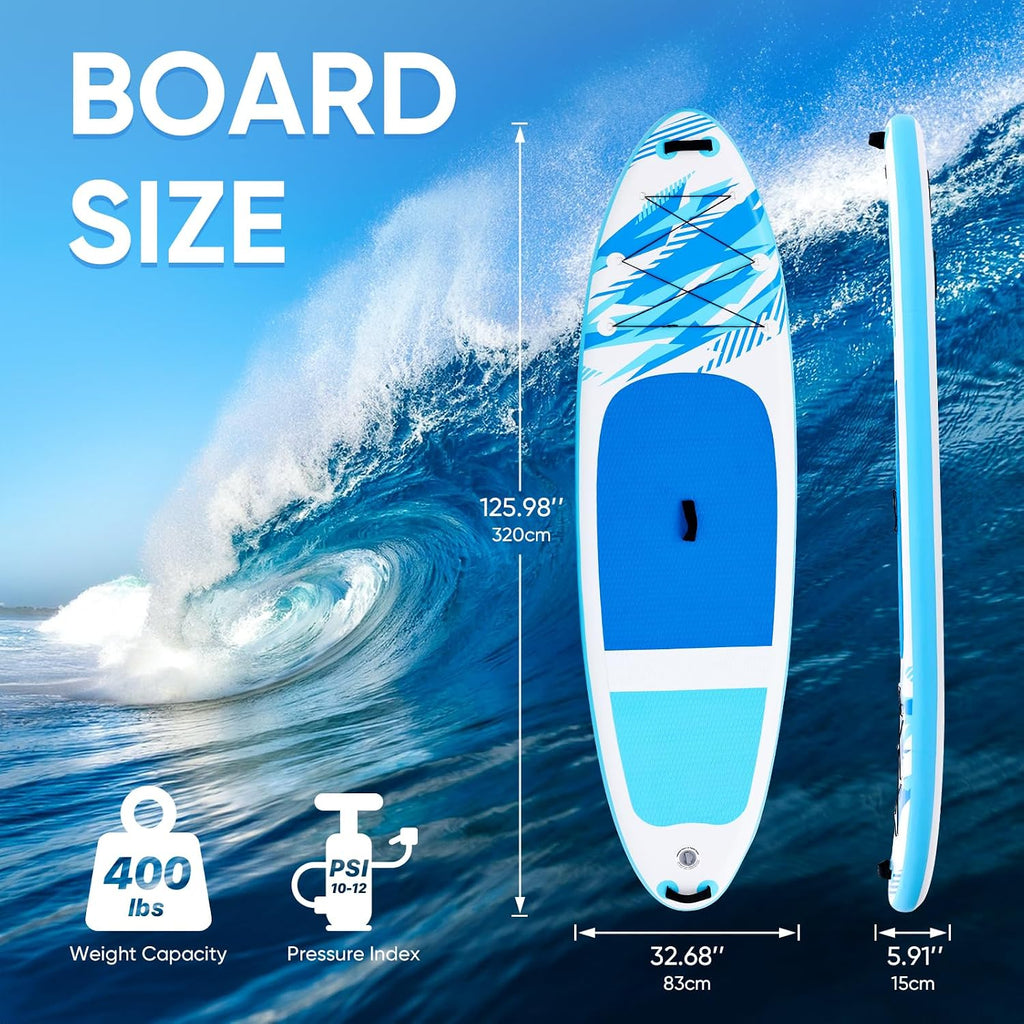 DUMOS Inflatable Stand Up Paddle Board, 10.5'×33'' Paddle Boards with Non-Slip Deck, Durable Advanced Material and Complete SUP Accessories for All Skill Levels