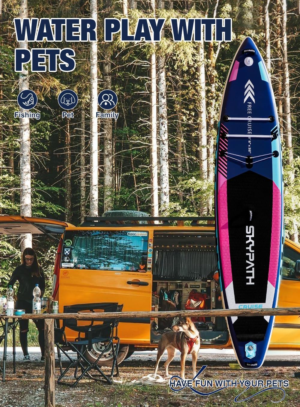 Inflatable Stand Up Paddle Board,10'6''*32''/11'*34'' Ultra-Light SUP Board,Blow Up Paddle Board, Wide Stable Family Board for Youth & Adults of All Skill Levels with Full Set of SUP Board Accessories