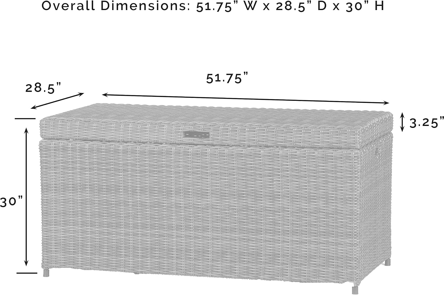 Crosley Furniture Bradenton Wicker Outdoor Storage Box for Patio Furniture Cushions, Pool Floats, Garden Tools, Brown