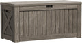 Greesum Outdoor Storage Box 120 Gallon Storage Bin with Lid for Patio Furniture, Garden Tools, Pool Supplies, Lockable, Waterproof and UV Resistant, Coffee