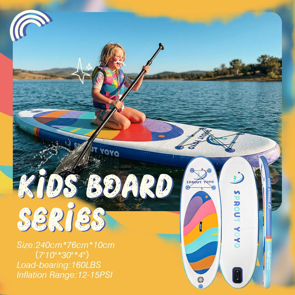 Spatium Kids Inflatable Paddle Boards,Stand Up Paddle Board for Children with Adjustable Paddle,Pump,Leash & Backpack for Lake,Ocean & River Swimming and Surfing