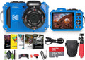 KODAK PIXPRO WPZ2 Rugged Waterproof Shockproof Dustproof WiFi Digital Vlogging Camera 16MP (Blue) Bundle with 64GB Memory Card + Vlogger Tripod + Bag + Cleaning Kit + More Accessories