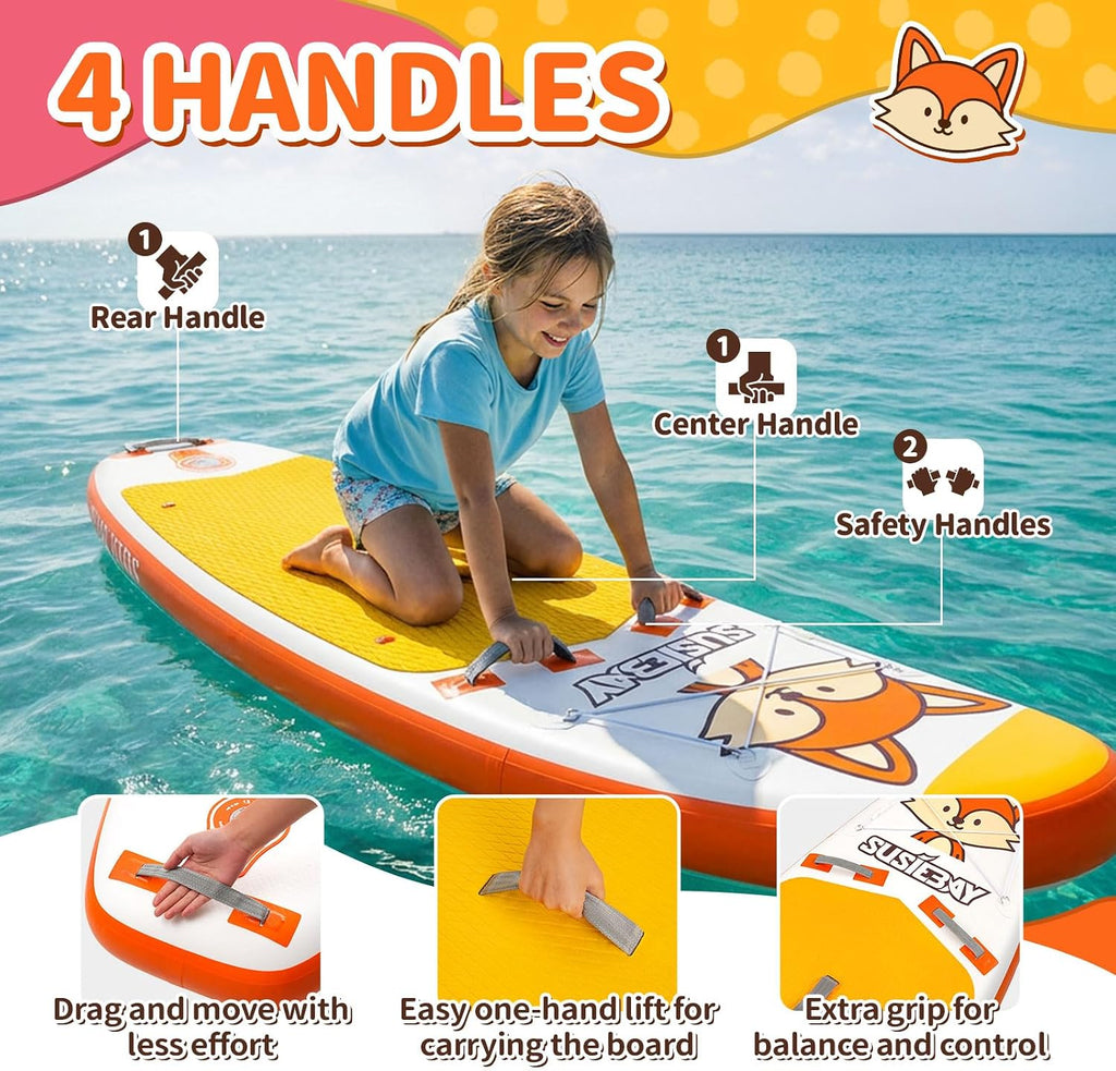 Kids Inflatable Stand Up Paddle Board with SUP Accessories,Wide Stable Design,Non-Slip Comfort Deck, Inflatable Paddle Board for Kids & Children
