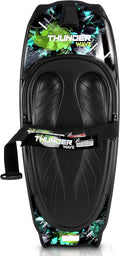 SereneLife Thunder Wave Kneeboard, with Strap and Hook for Kids & Adults | Universal Water Sport Kneeboard for Boating, Waterboarding, Kneeling Boogie Boarding, Knee Surfing (Black/Green)