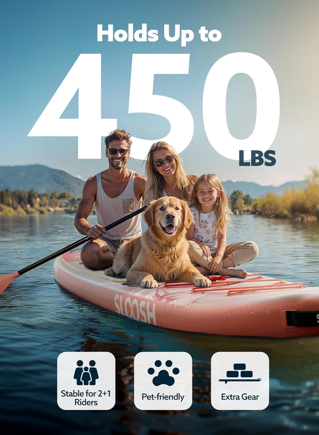 SLOOSH Inflatable Stand Up Paddle Board, 10'6' Paddle Boards with Premium Accessories, Non-Slip EVA Deck, Ultra-Light Carry Bag Pump, Ripple SUP for Youth & Adults of All Skill Levels