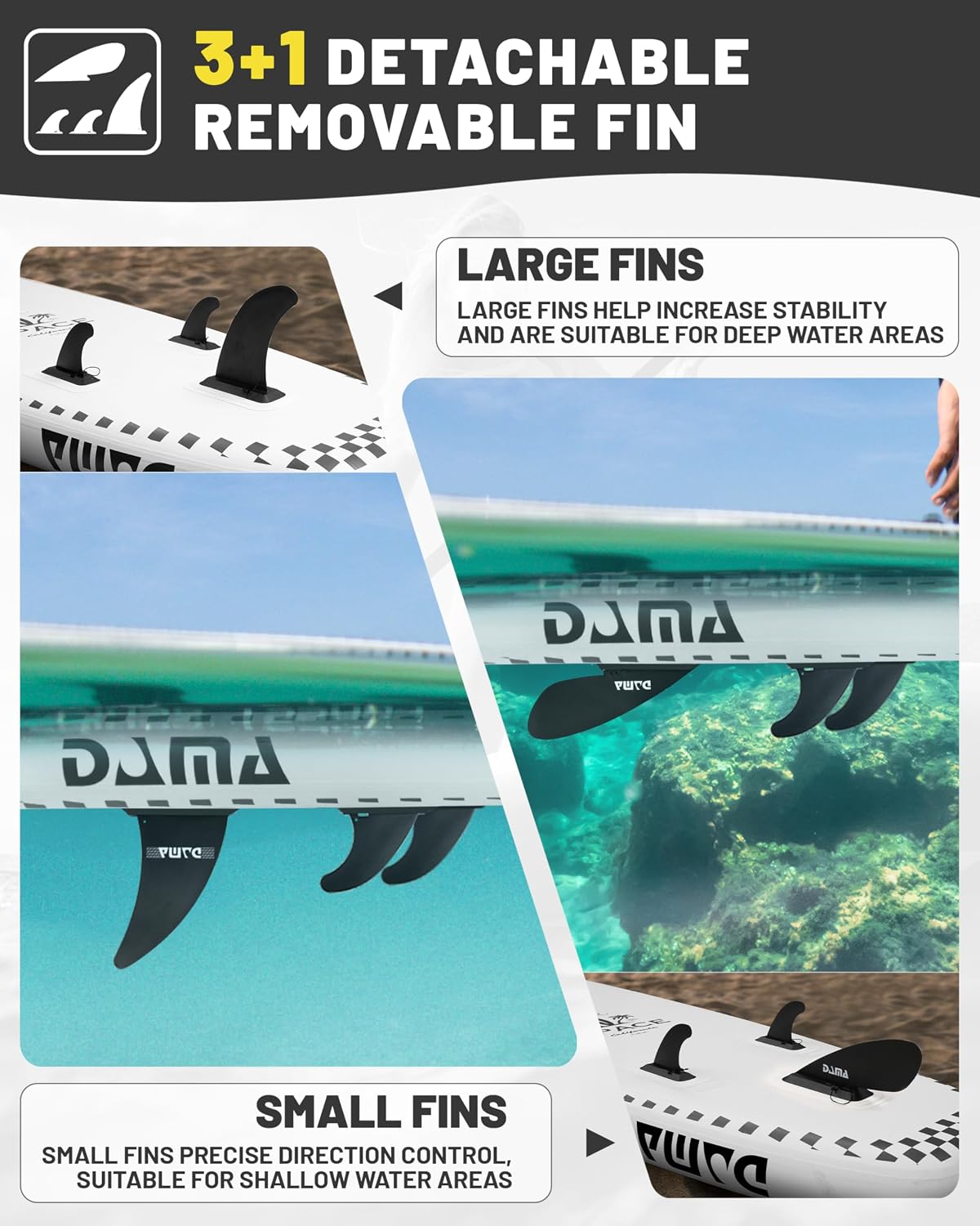 DAMA 11'*34'*6' Inflatable Paddle Board, Paddle Boards for Adults,Sup,Lightweight and Durable, Easy to Inflate, Versatile in Style, Fully Functional, Equipped w/High Grade Accessories.