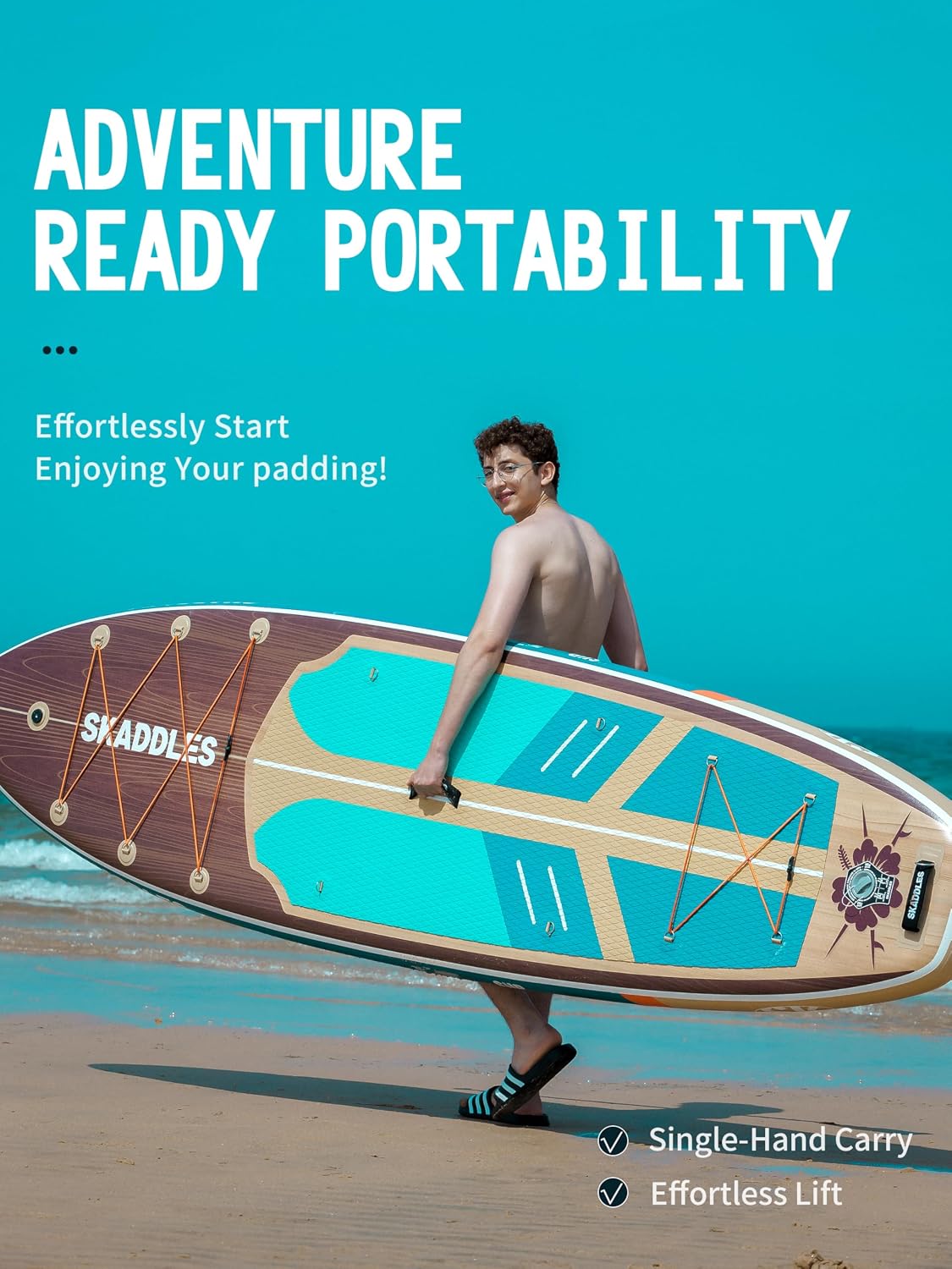 11' Inflatable Stand Up Paddle Board – Extra Wide SUP for Adults & Kids of All Skill Levels, Stable Paddleboard with Pump, Fins, Backpack, Accessories & Waterproof Phone Pouch