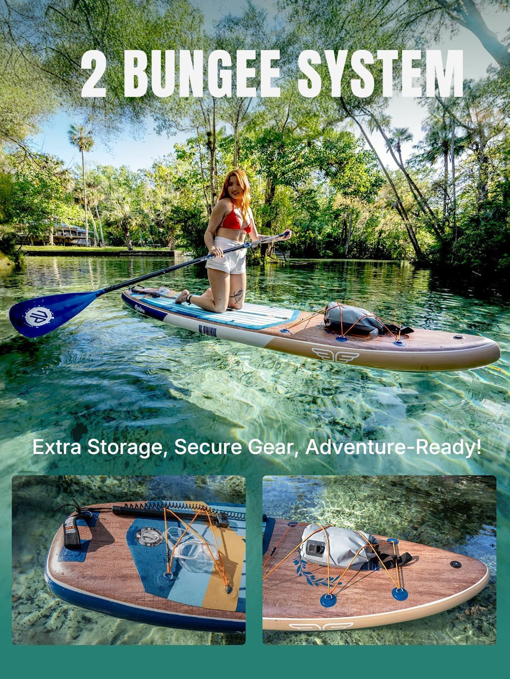 Niphean (Extra Large) Inflatable Paddle Board, SUP for 2+1 People/Family 500lbs Capacity Stand Up Paddle Board with SUP Accessories, StabilTrac Fin Non-Slip Paddleboard for Adults