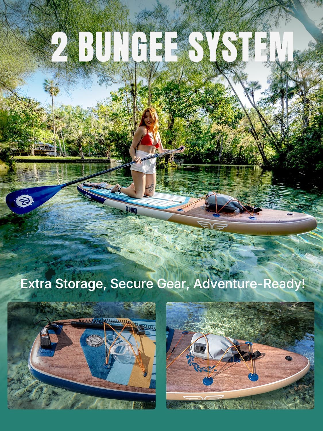 Niphean (Extra Large) Inflatable Paddle Board, SUP for 2+1 People/Family 500lbs Capacity Stand Up Paddle Board with SUP Accessories, StabilTrac Fin Non-Slip Paddleboard for Adults