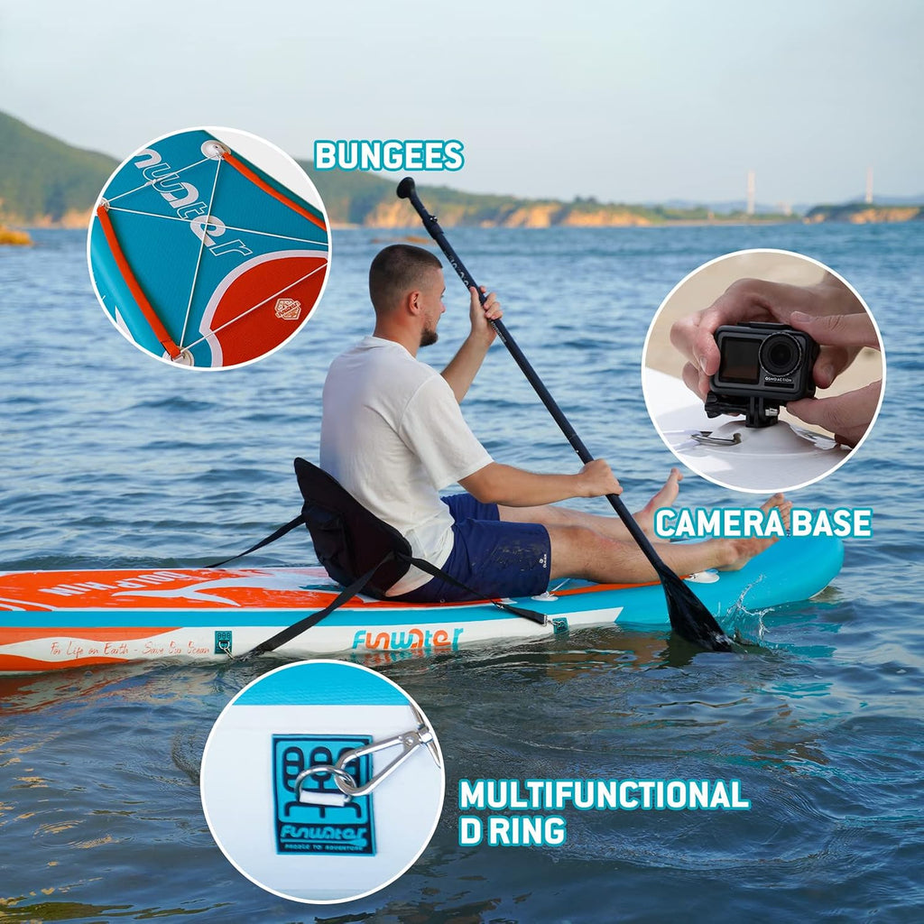 FunWater Inflatable Stand Up Paddle Board with Premium SUP Paddleboard Accessories, Anti-Slip EVA Deck, 11'6''/11'/10'6'' Paddle Boards for Adults & Youth of All Skill Levels