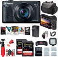 Canon PowerShot SX740 HS Digital Camera (Black) (2955C001), 2 x 64GB Memory Card, 3 x NB13L Battery, Corel Photo Software, Charger, Card Reader, LED Light, Soft Bag + More