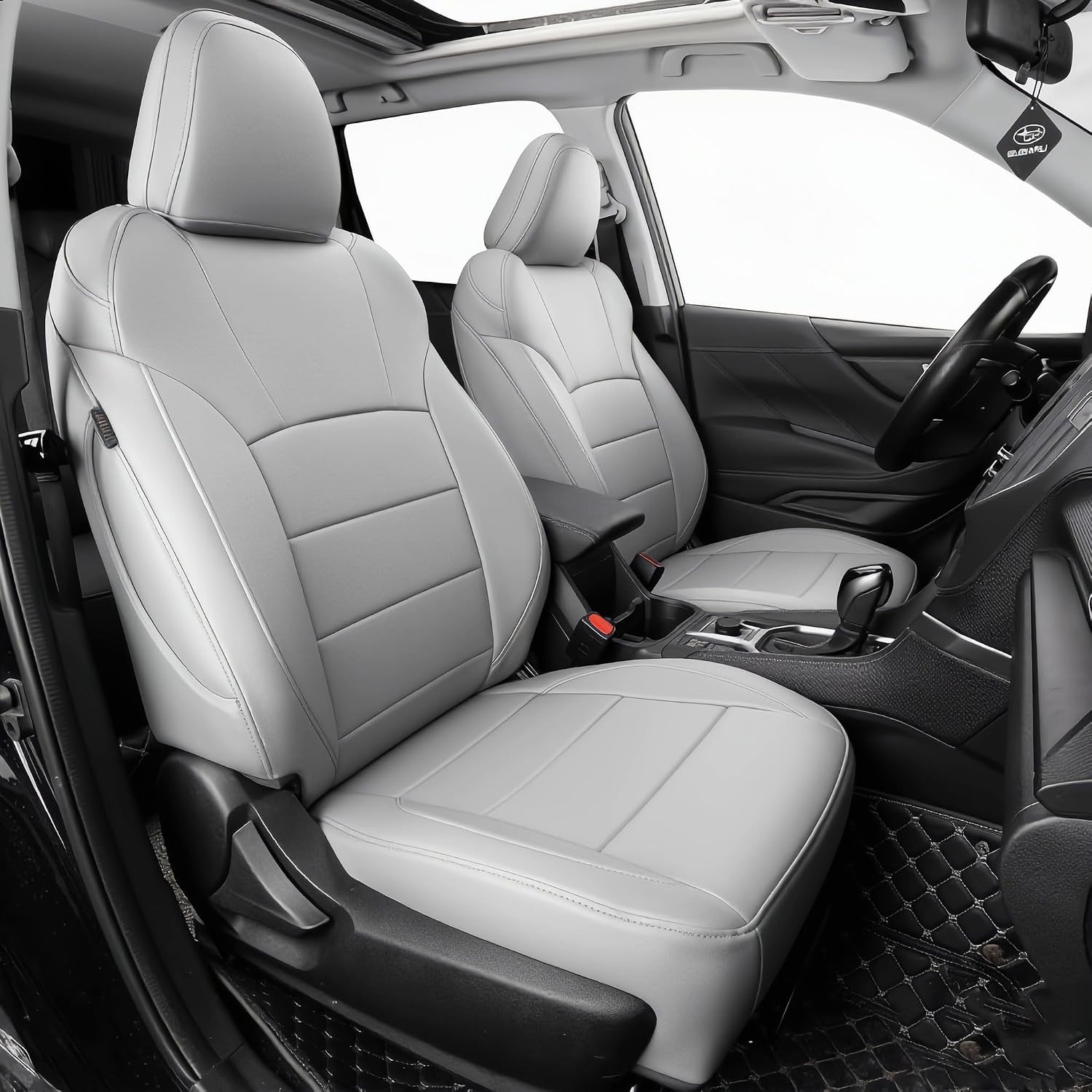 coverdream Tucson Front Seat Covers Custom Fit for 2022-2025 2026 Hyundai Tucson SEL,XRT,SE,N Line,Limited(Not fit Hybird/PHEV) SUV,Waterproof Faxu Leather Seat Protector(2-Pack,Gray)