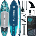 Suncorp 11.6'x35'' Inflatable Paddle Board, Extra Wide Stand-up Paddleboards, 450lbs Capacity, Inflatable SUP, Dual-Action Pump, 100L Backpack, 9 Plus Kits for Family, Fishing, Yoga&All Skill Levels