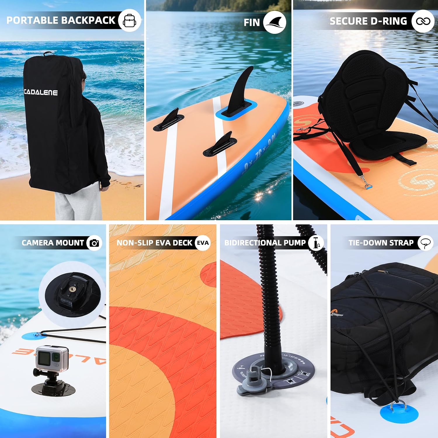 Inflatable Stand Up Paddle Board with SUP Accessories, Anti-Slip EVA Deck, Family-Friendly SUP Boards for Adults & Youth of All Skill Levels, Versatile Yoga Paddle Board