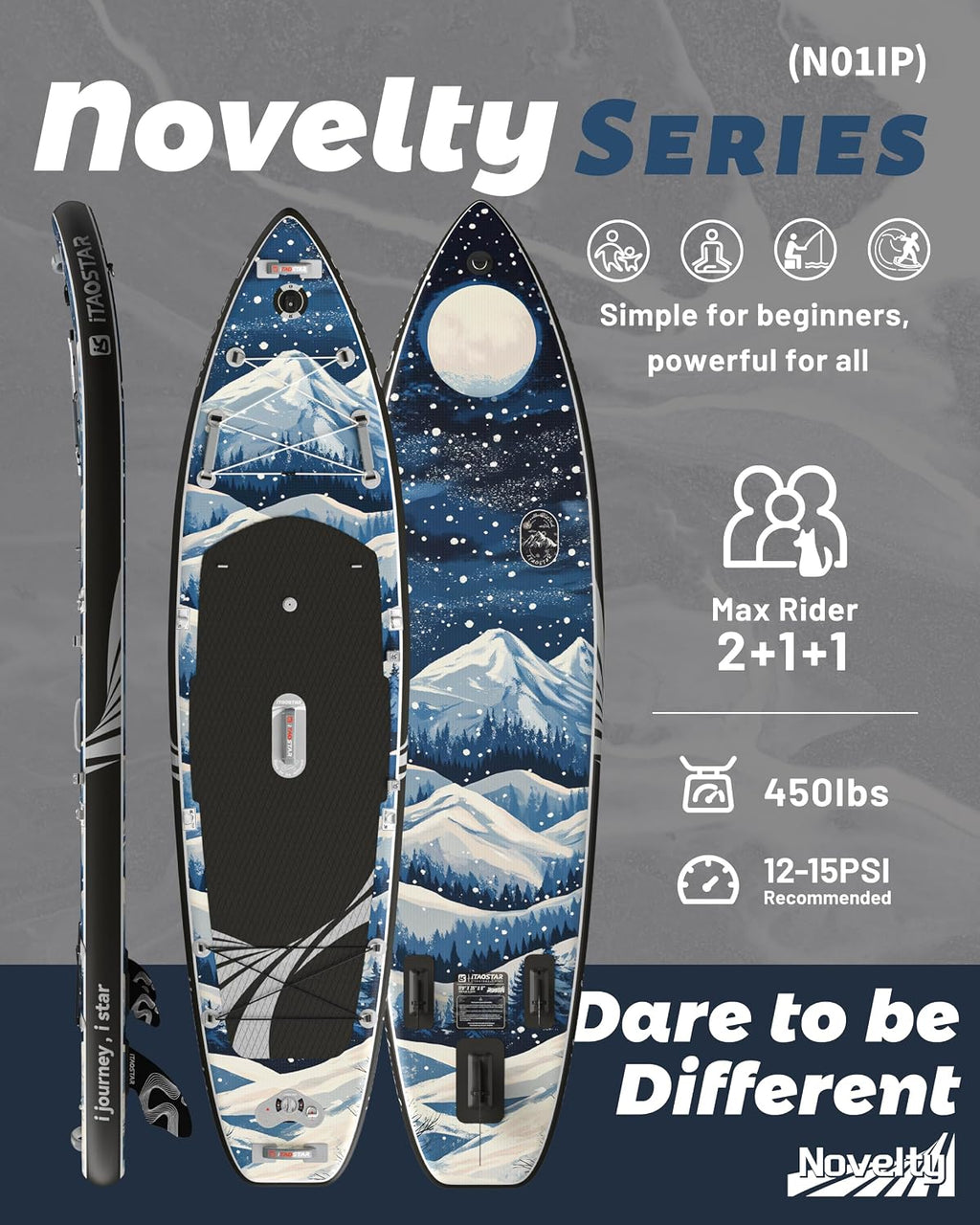 iTAOSTAR Novelty 11'6' x 35' Inflatable Stand Up Paddle Board with Seat- Stable SUP Board for Adults - Portable Paddleboard for Yoga, Surfing, Fishing - Includes Full Accessories Kit