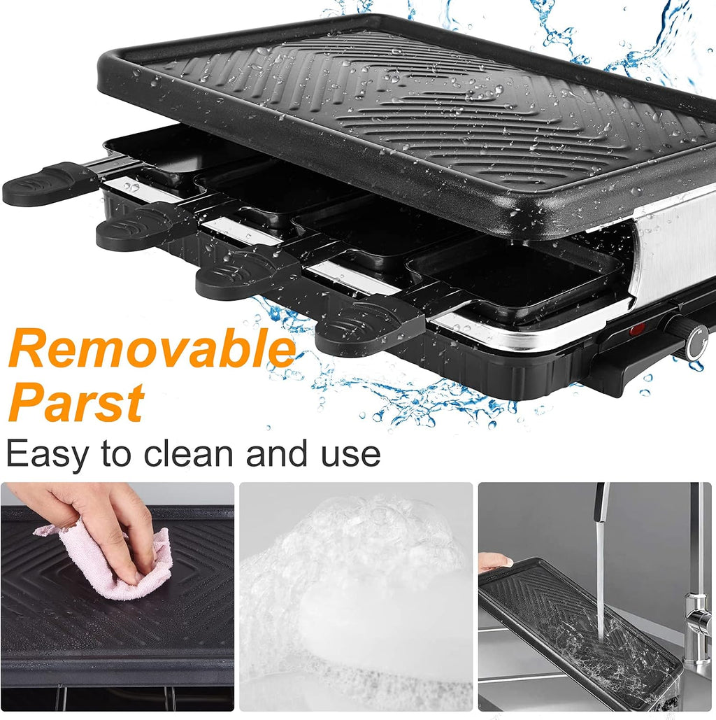 for Korean BBQ,Removable Not-Stick Surface Electric Indoor Grill Griddle,with Indicator Light Temperature Control Electric Griddle-Black 38x23x13cm(15x9x5inch)