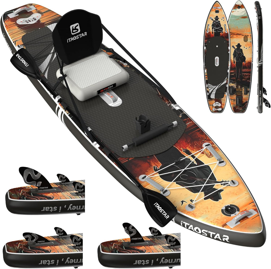 iTAOSTAR Novelty 11'6' x 35' Inflatable Stand Up Paddle Board with Seat- Stable SUP Board for Adults - Portable Paddleboard for Yoga, Surfing, Fishing - Includes Full Accessories Kit