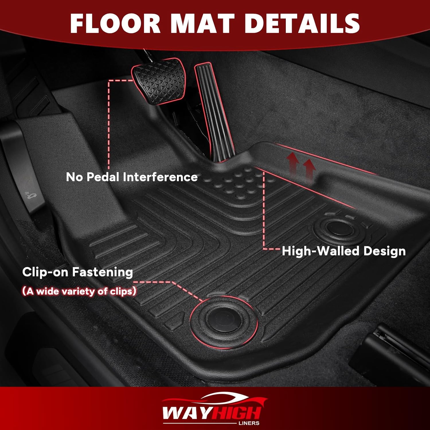 Wayhigh® Floor Mats & Cargo Liner for Hyundai Tucson 2016-2021 (No Hybrid Models), All Weather TPE Car Mats Waterproof Heavy Duty Floor Liners, Floor Mats Custom Fit for Tucson Accessories