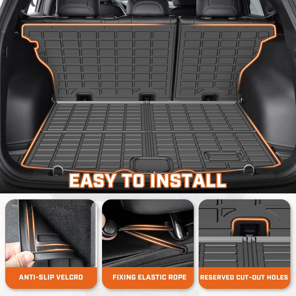 Mixsuper Floor Mat & Cargo Liner for Jeep Compass 2017-2026(Fit New Body Style 2nd Generation)All Weather TPE Floor mat with Backrest and Door Sill Guards Compass Accessories,Anti-Slip Floor Mat Black