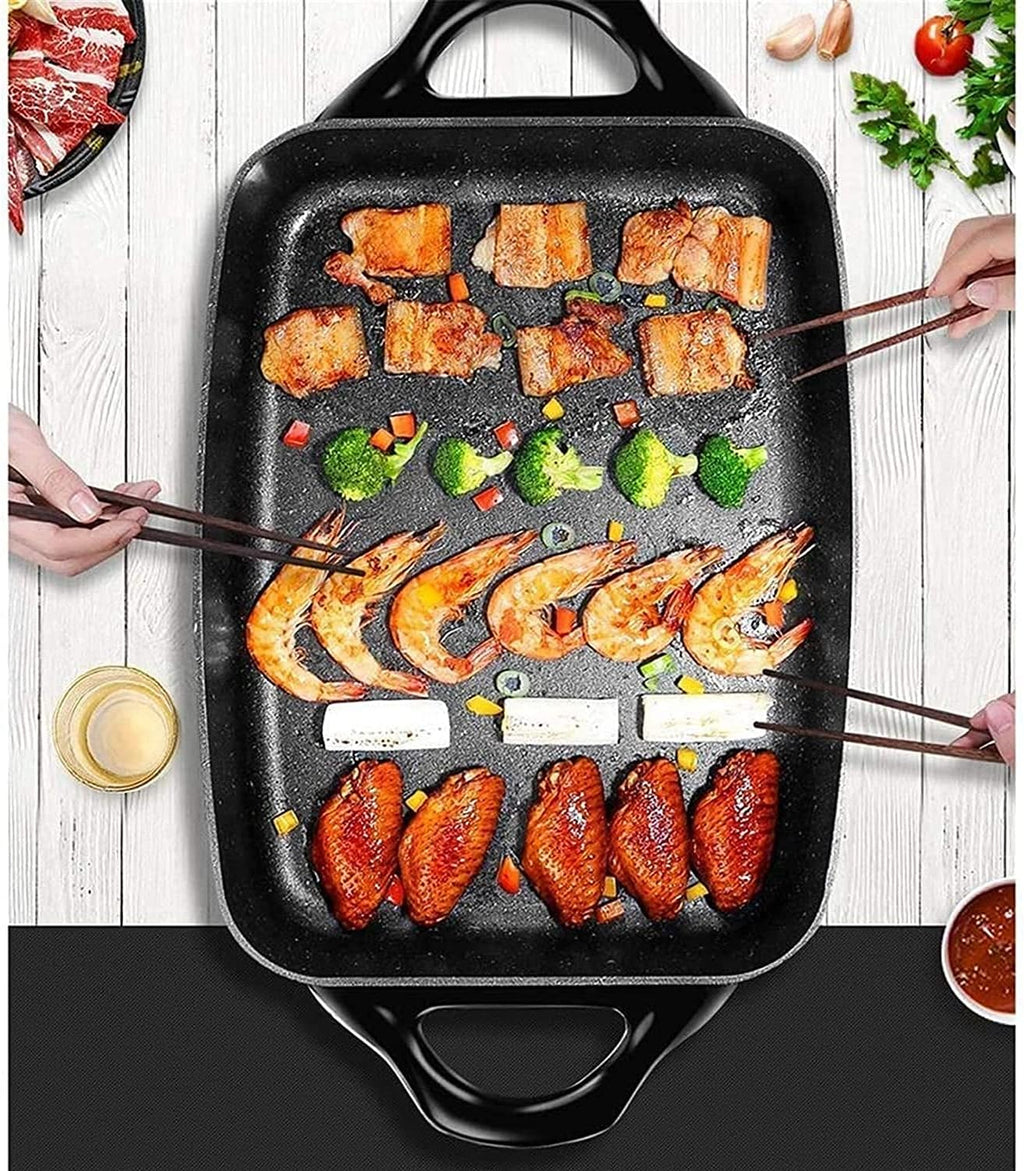 Indoor Korean Barbecue Grill Barbecue Pot Electric Hot Pot Multi-Function Electric Cooker Household Electric Frying Pan Electric Skillet Roasting Integrated 7L Large Capacity,Portable Nonstick G