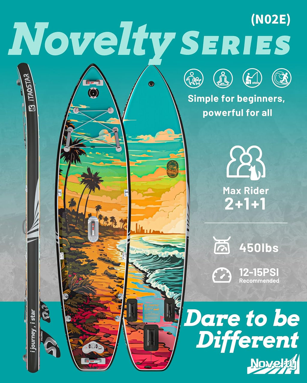 iTAOSTAR Novelty 11'6' x 35' Extra Wide SUP for Enhanced Stability - Inflatable Stand Up Paddle Board - Premium Paddle Board Kit for Adults & Youth - All Skill Levels - Includes SUP Accessories