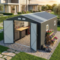 K Knowbody 10x12 FT Heavy Duty Metal Shed, 20-Gauge Reinforced Frame with Powder Coating, 50 PSF Snow Load & 120 MPH Wind Rated, Large Outdoor Storage Building with Skylight for Garden & Bike
