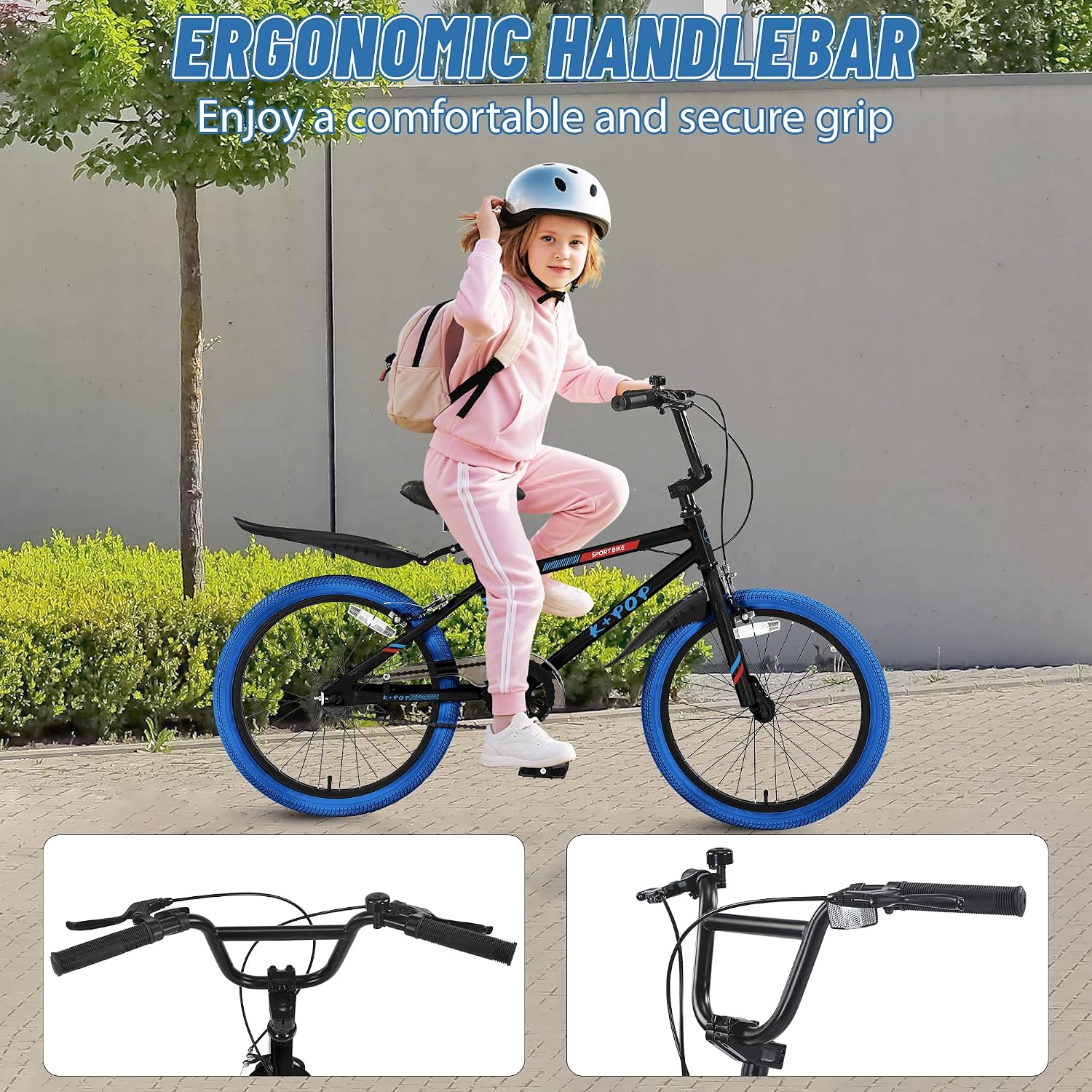 20 Inch Kids Bike BMX Style Bike, Girls Boys Bikes Ages 8-12, Single Speed Kids Bicycle for Boys Girls, Lightweight Boys Bike with Adjustable Seat, Multiple Colors