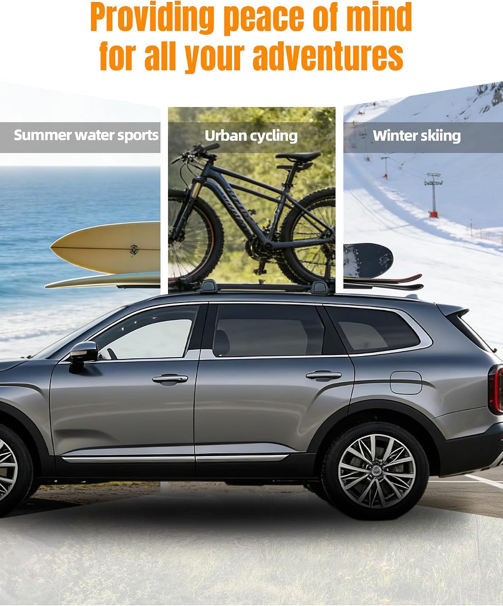 Upgraded Roof Rack Cross Bars Fit for 2026 Hyundai Palisade, Lockable Crossbars Luggage Cargo Carrier, Rooftop Accessories for Bike Kayak Skis Surfboard Canoe