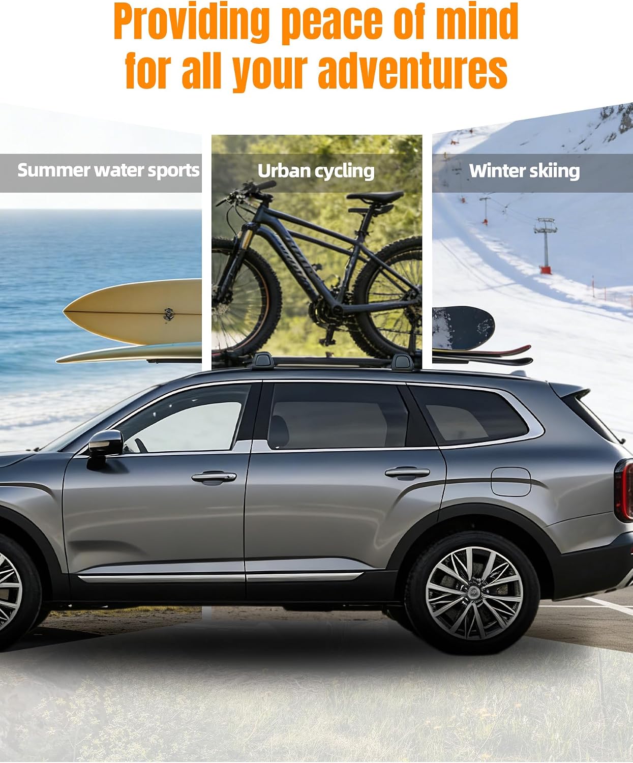 Upgraded Roof Rack Cross Bars Fit for 2026 Hyundai Palisade, Lockable Crossbars Luggage Cargo Carrier, Rooftop Accessories for Bike Kayak Skis Surfboard Canoe
