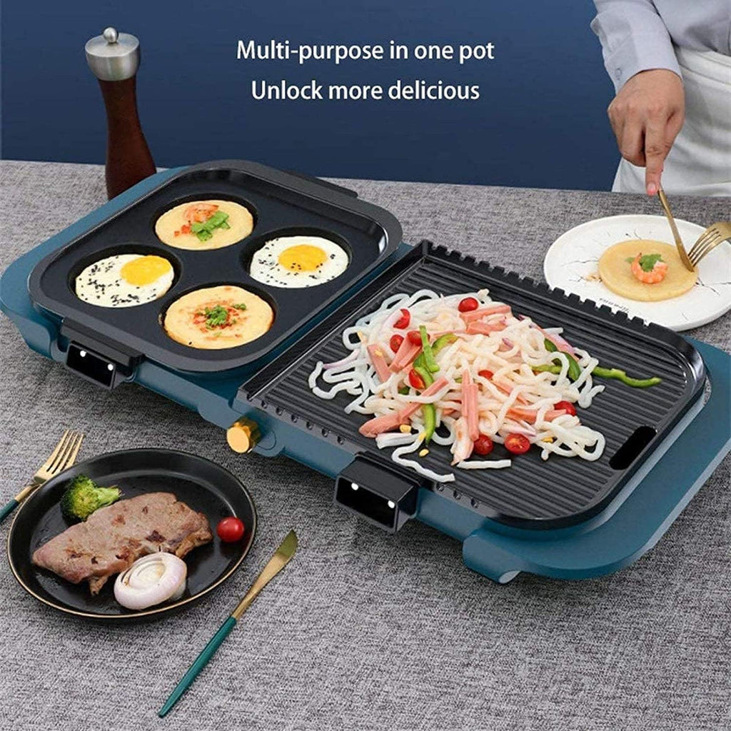 Electric BBQ Grill Indoor Electric Hot Pot Household Hot Pot Barbecue Integrated Pot Detachable Separate Hot Pot Roasting Pan Indoor Smokeless Healthy