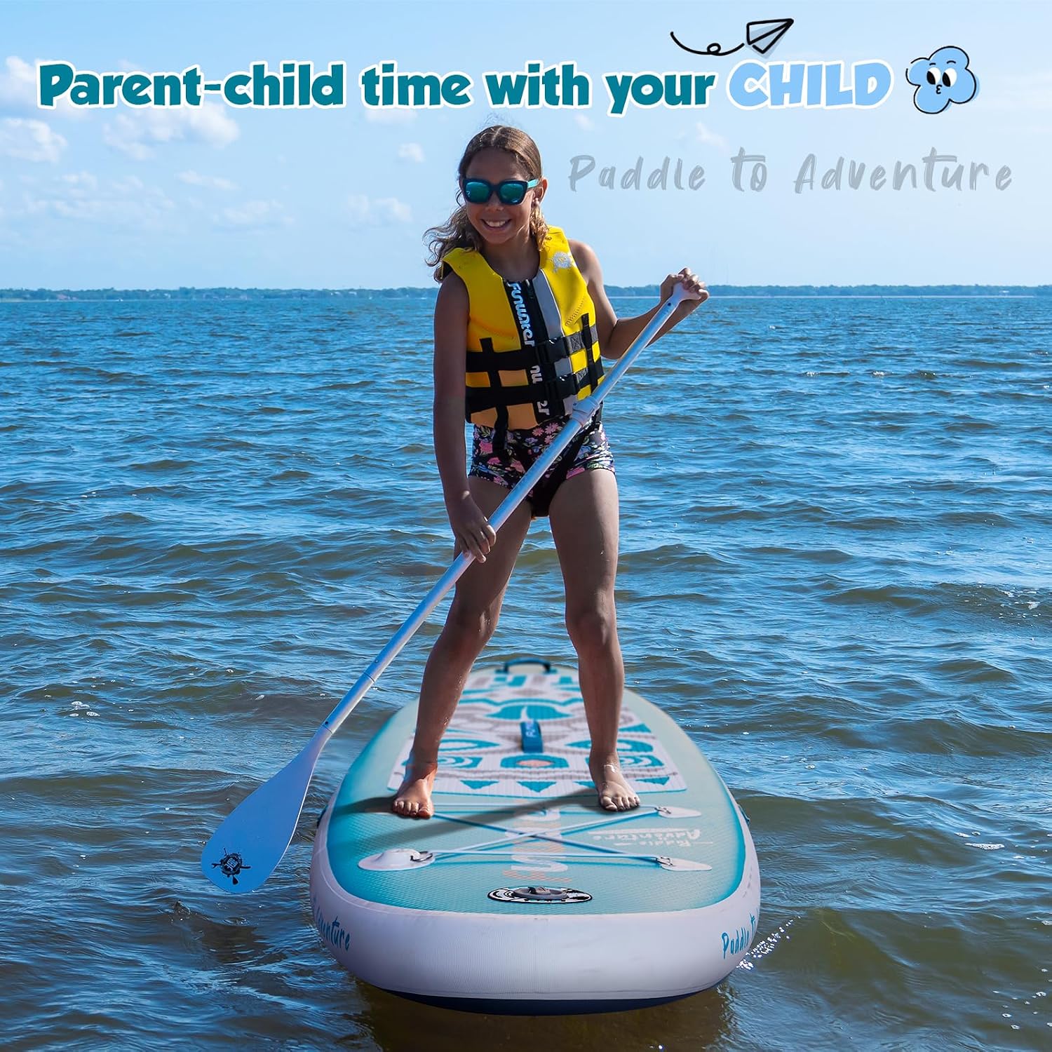 FunWater 8'/10'/10'6'/11'6' Inflatable Stand Up Paddle Board with Premium SUP Paddleboard Accessories, Wide Stable Anti-Slip EVA Deck,Paddle Boards for Adults & Youth of All Skill Levels