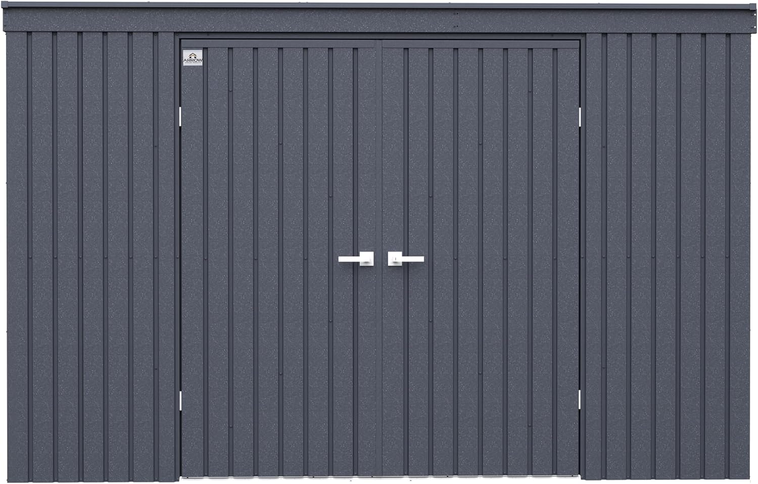 Arrow Shed Elite 10' x 4' Tall Outdoor Steel Storage Shed with High Gable and Lockable Doors Storage Building with Pent Roof, Anthracite
