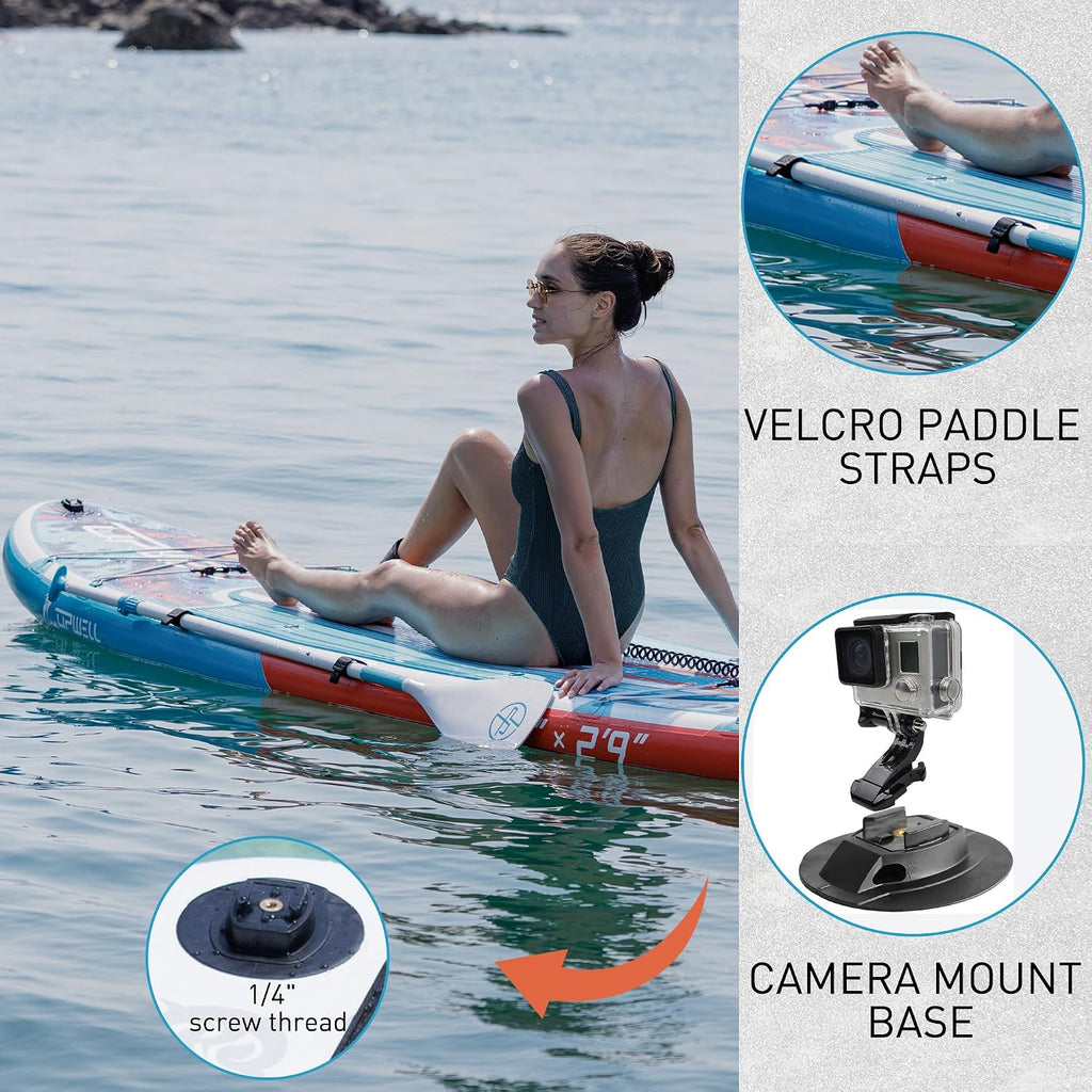 UPWELL 11'6'/11'2'/11'/10'8'/10'6'/10'2' Inflatable Stand Up Paddle Board with sup Accessories Including Backpack, Repairing Kits, Non-Slip Deck, Leash, 3 Fins, Paddle and Hand Pump