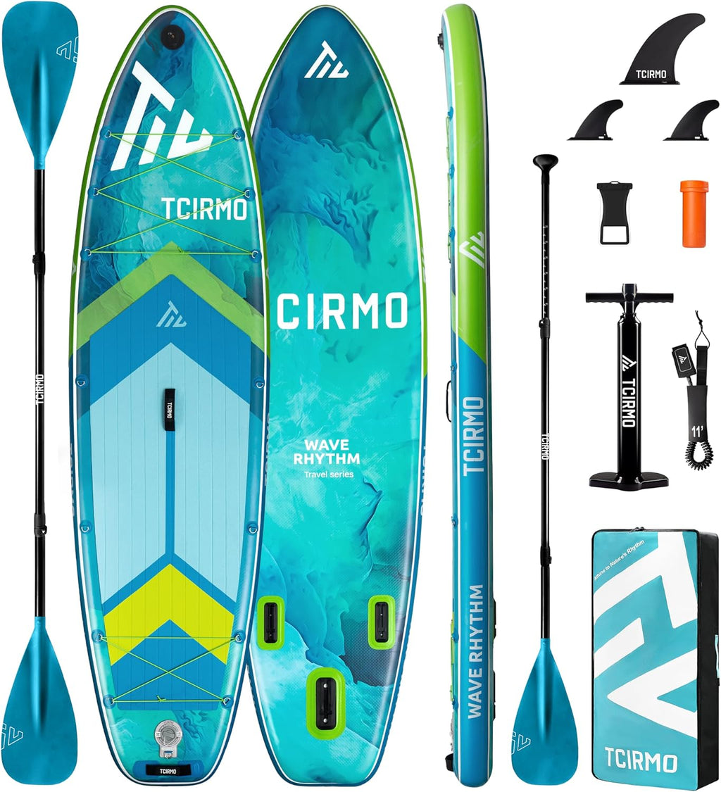 Inflatable Stand Up Paddle Board for Adults with Seam Welded Technology, 10'6''x33''x6'', Durable SUP with Dual-Blade Paddle and Complete Accessories, 390 lbs Capacity, Beginner-Friendly