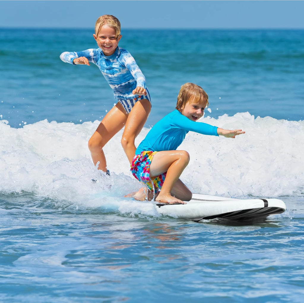 FLOWBOARD Surfboard Softboard Foam - Include (3) Fins 6' Foot Leash and (2) Wood Stringers Inside Board Availalable in 6' and 7' Short Board and 8' Longboard