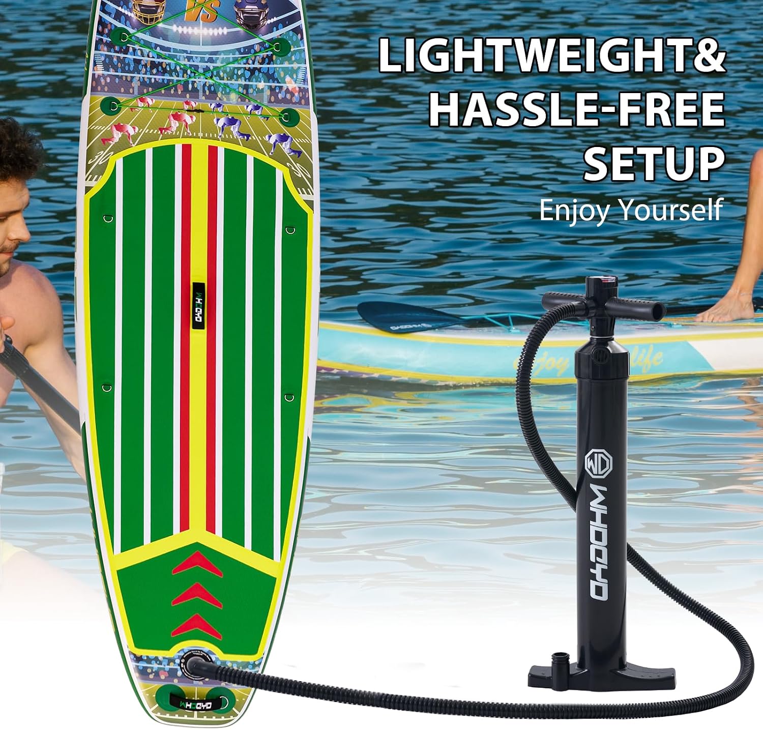 Inflatable Stand Up Paddle Board 11' × 33' × 6', Yoga Board with Durable SUP Accessories for Adults & Youth, Versatile Paddle Board